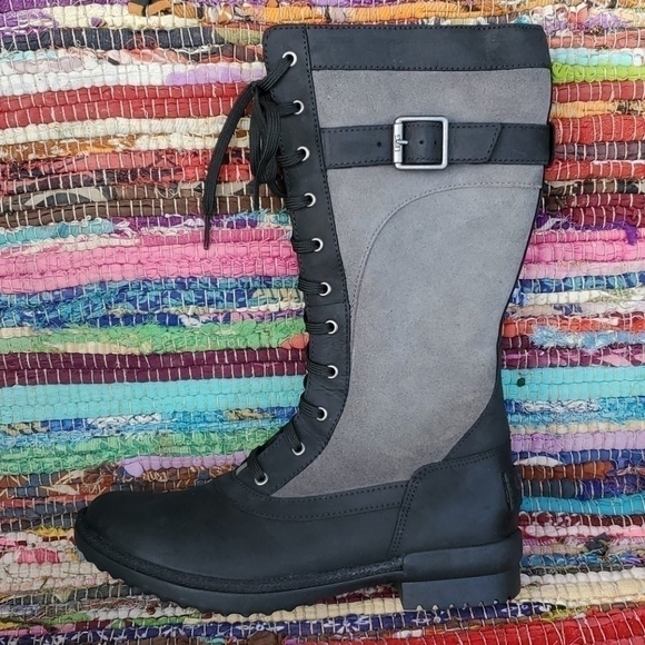 Womens Uggs Brystyl Tall Black/Gray Boot Sz 5 - Picture 4 of 11